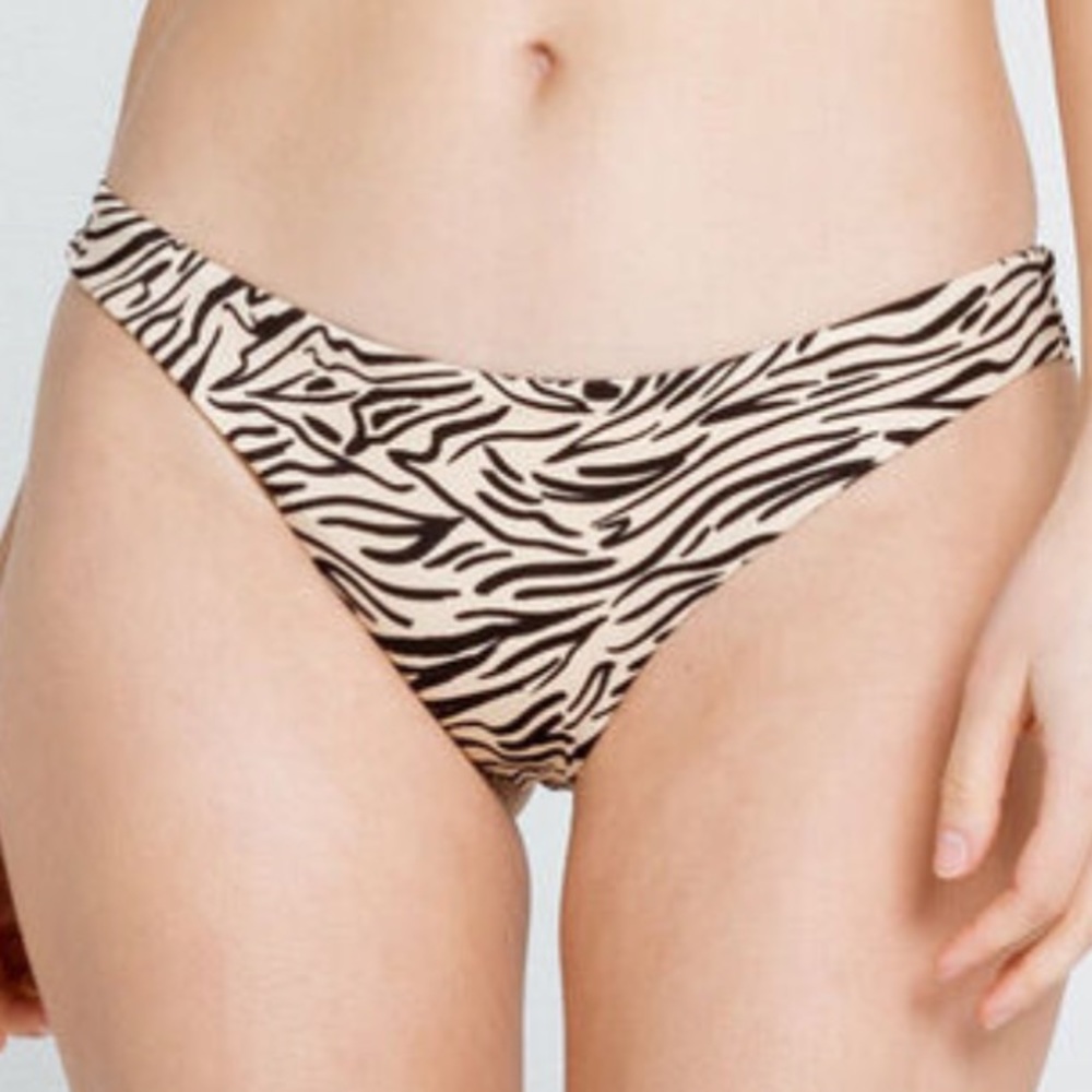 NWT RVCA Zebra Cheeky Bikini Bottom